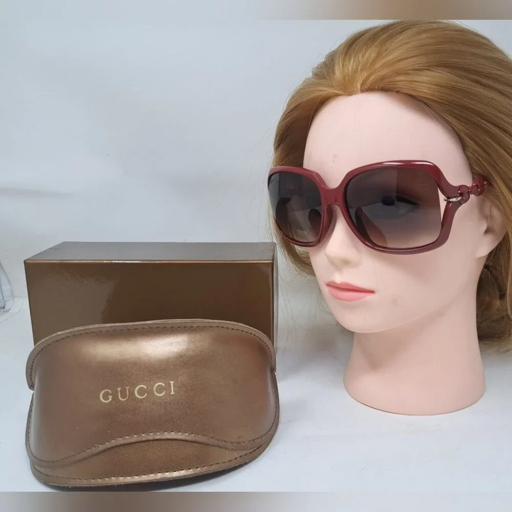 Gucci Womens Marina Chain Sunglasses Red Vintage Y2K GG3597/F/S 3GQJD 58-16-115